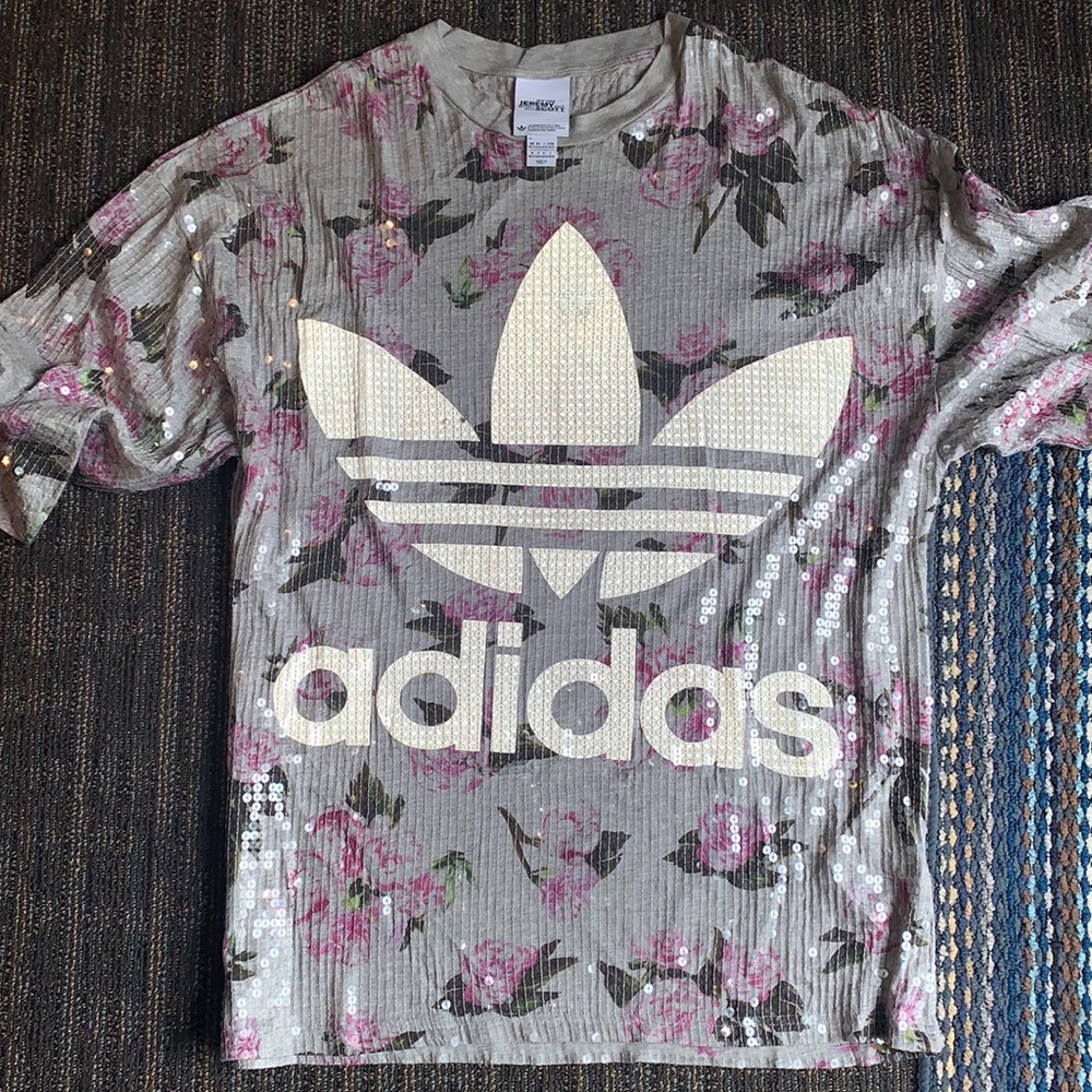 Jeremy Scott x Adidas sequin oversized t-shirt dress